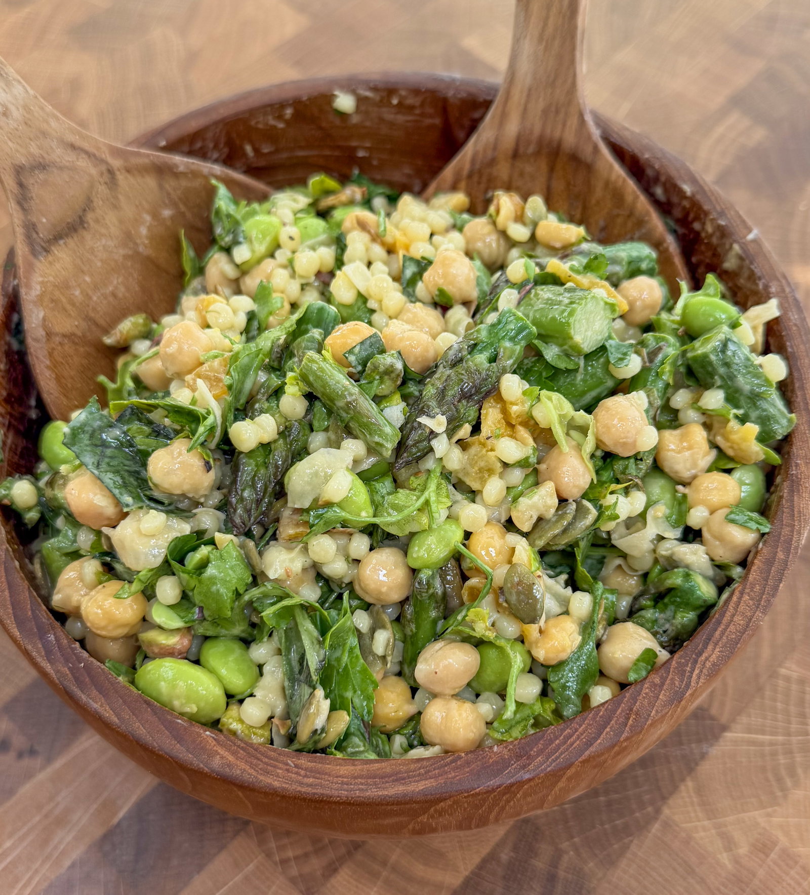 Asparagus & Giant Couscous Salad with Lemon Mustard Dressing