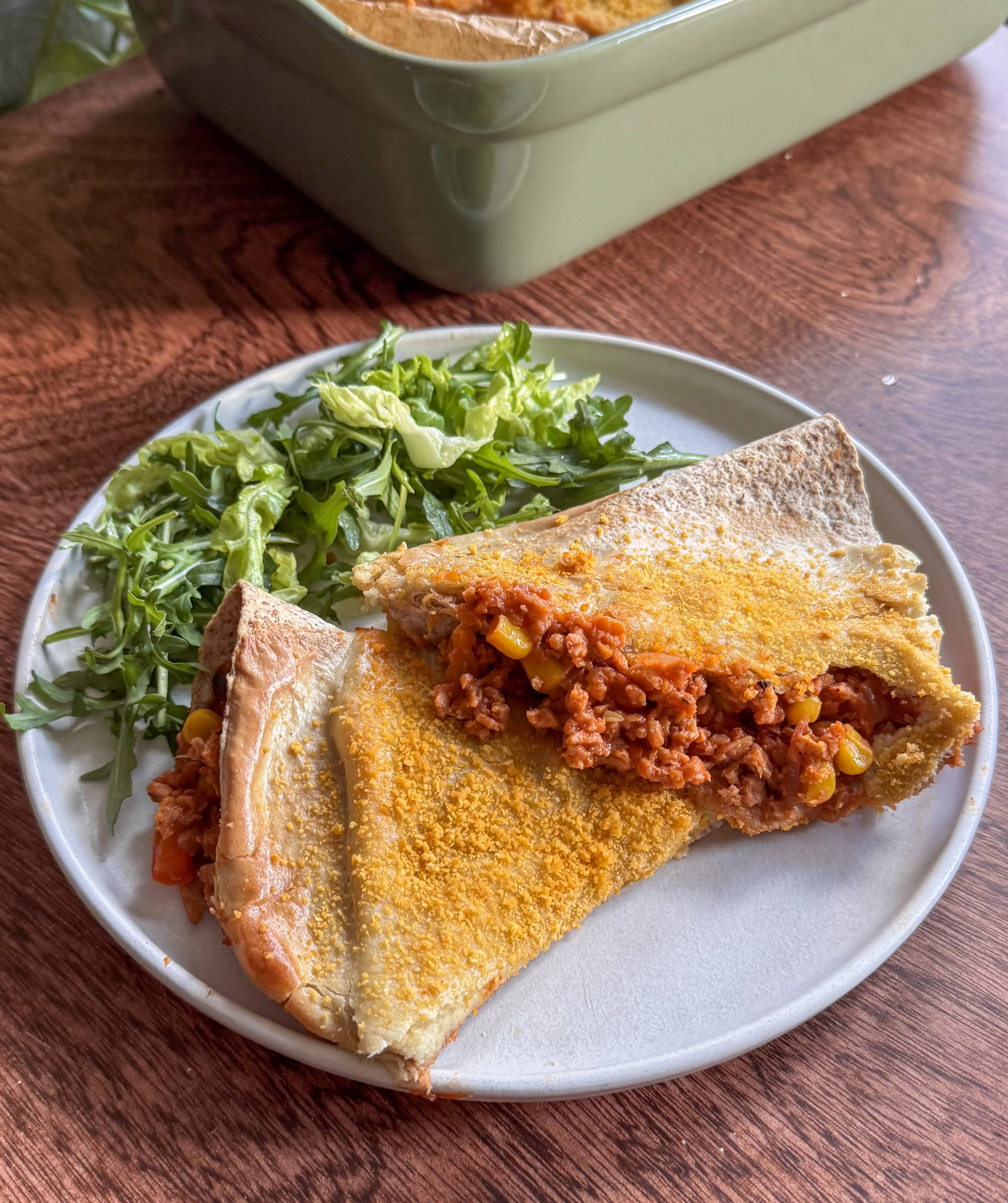 Cheesy TVP Tortilla Pockets