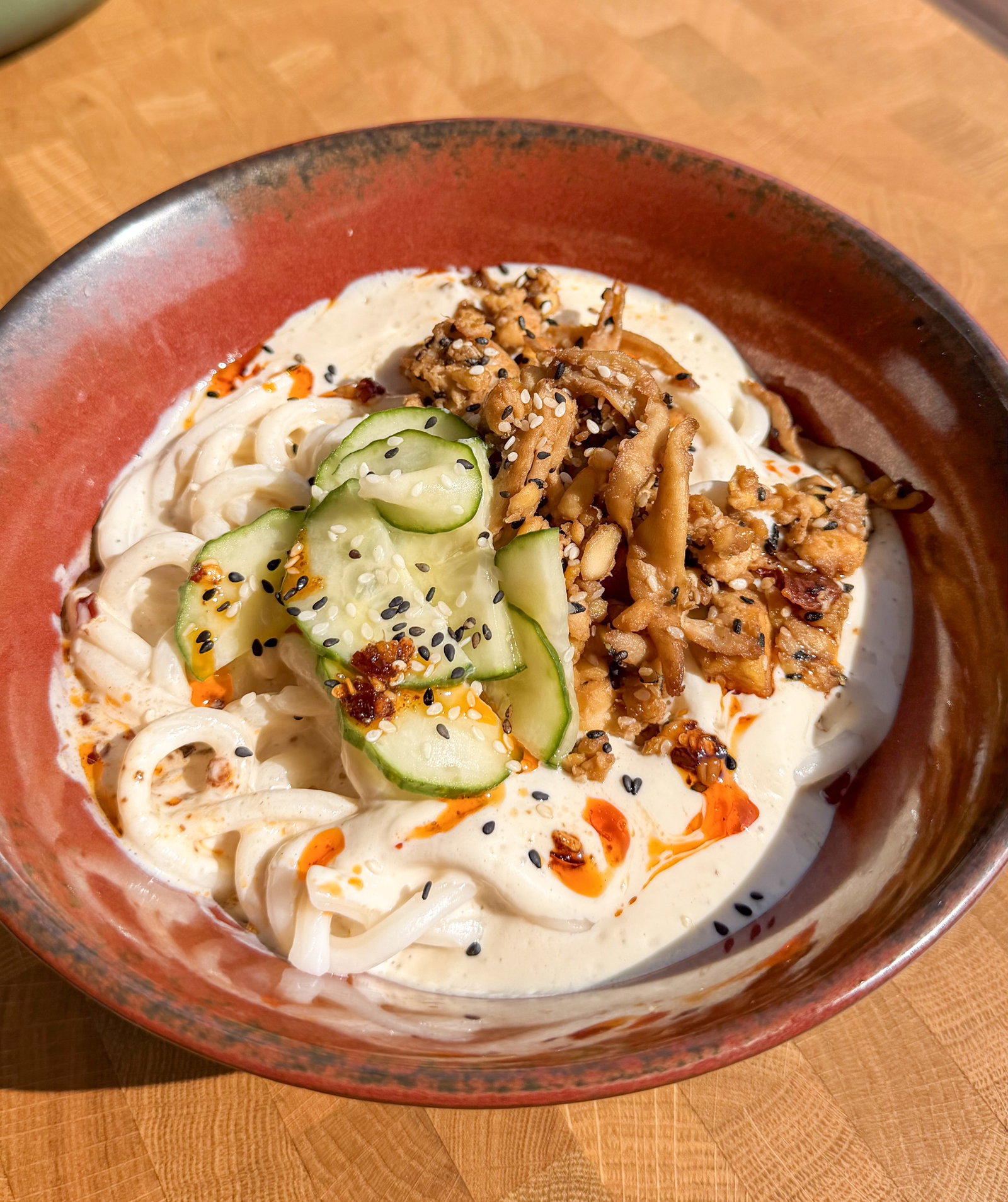 Cold Noodle Soup with Hoisin Tempeh & Mushrooms