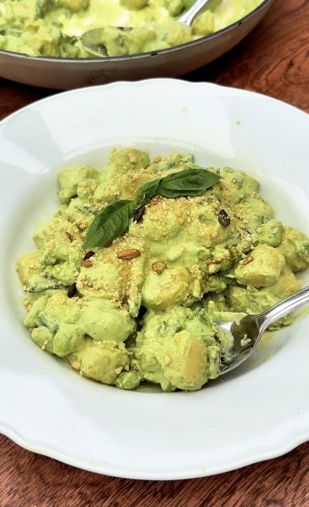 Creamy Green Gnocchi with Zingy Asparagus and Edamame