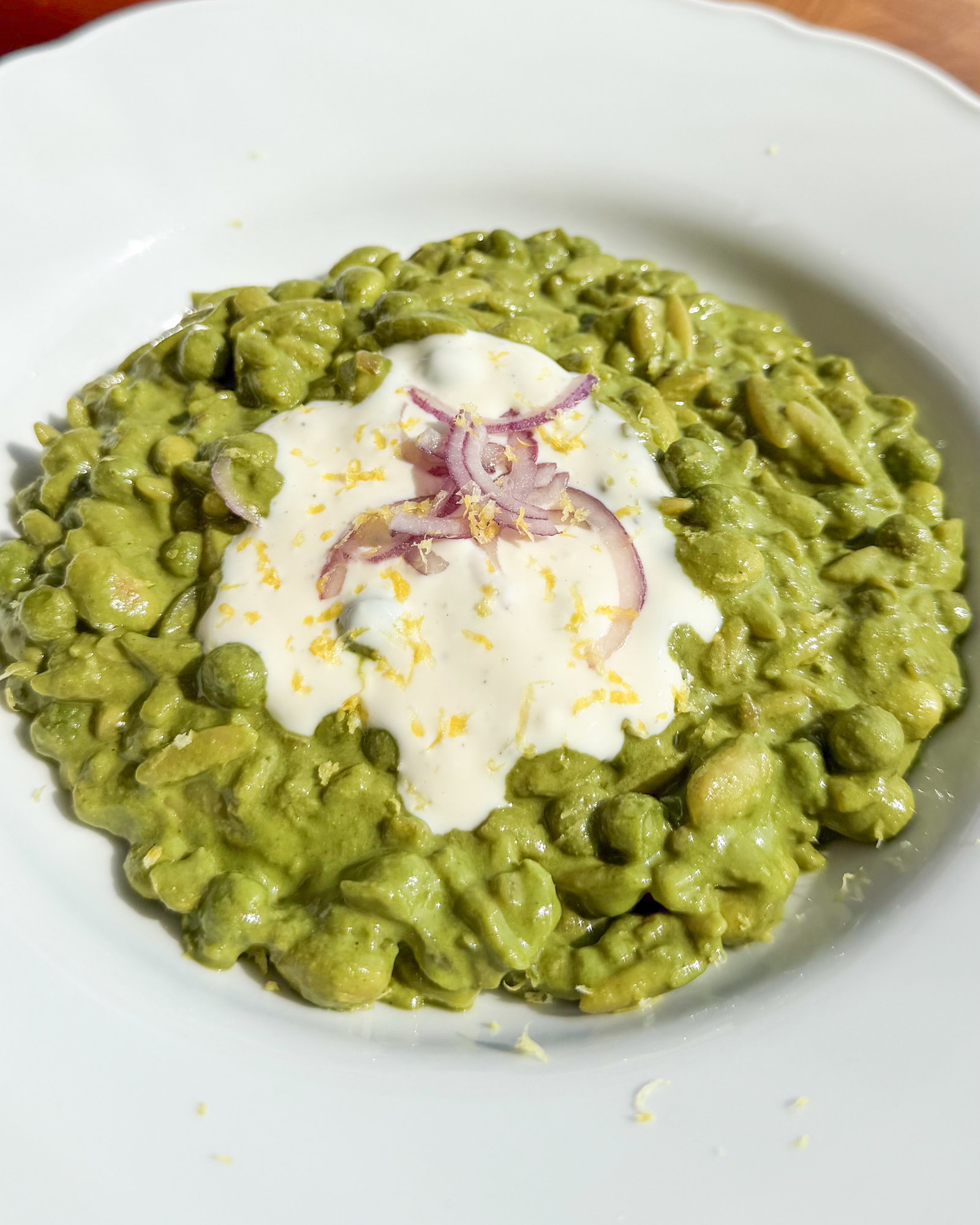 Green Orzo with Rocket Pesto and Whipped Yogurt