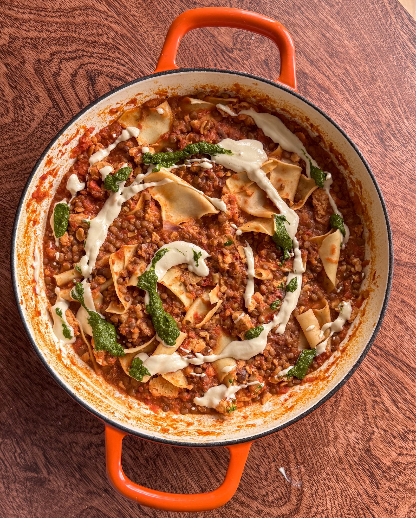 Lazy One-Pan Tempeh & Lentil Lasagna