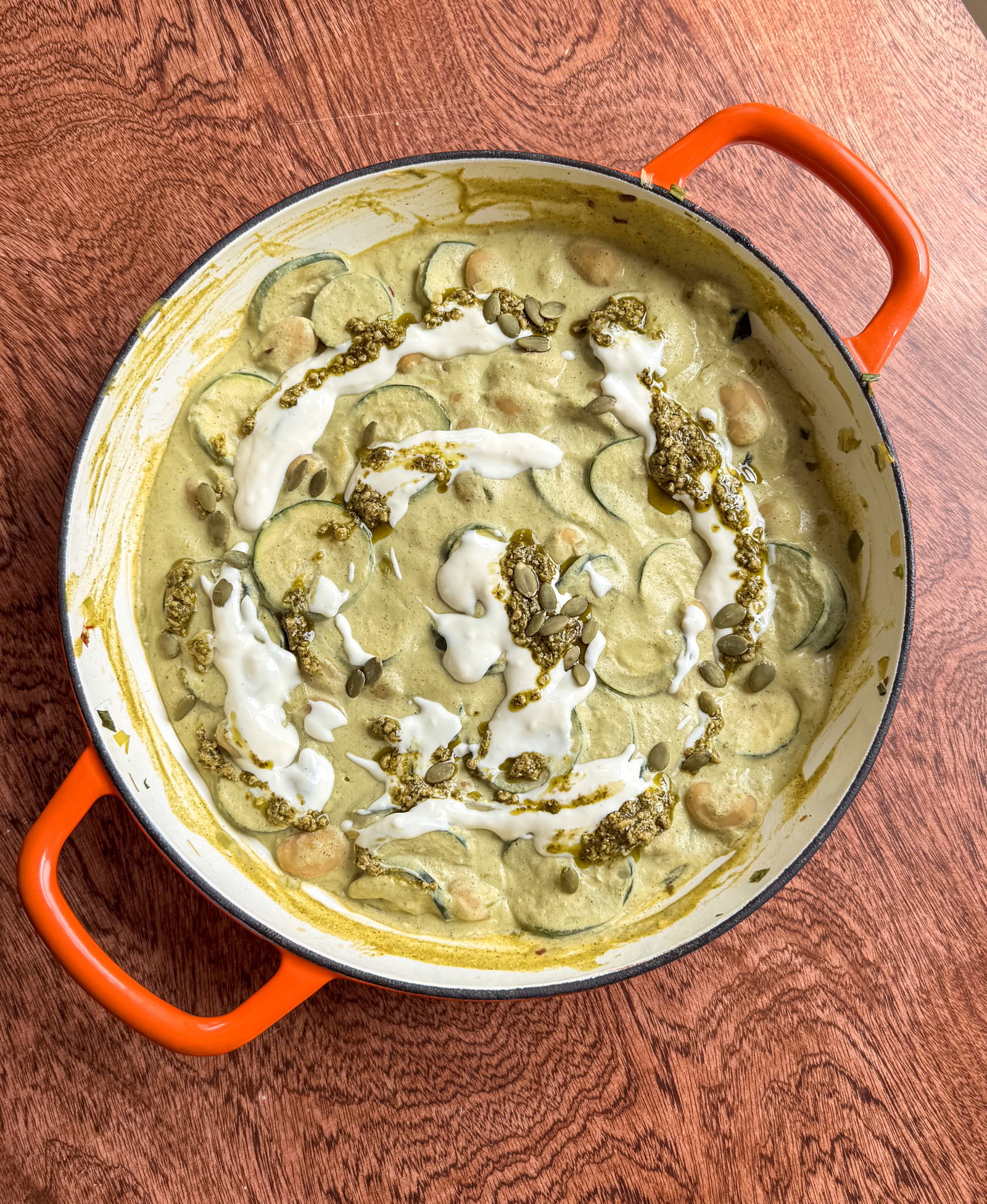 Lemony Miso Creamy Courgettes (Zucchini) and Beans