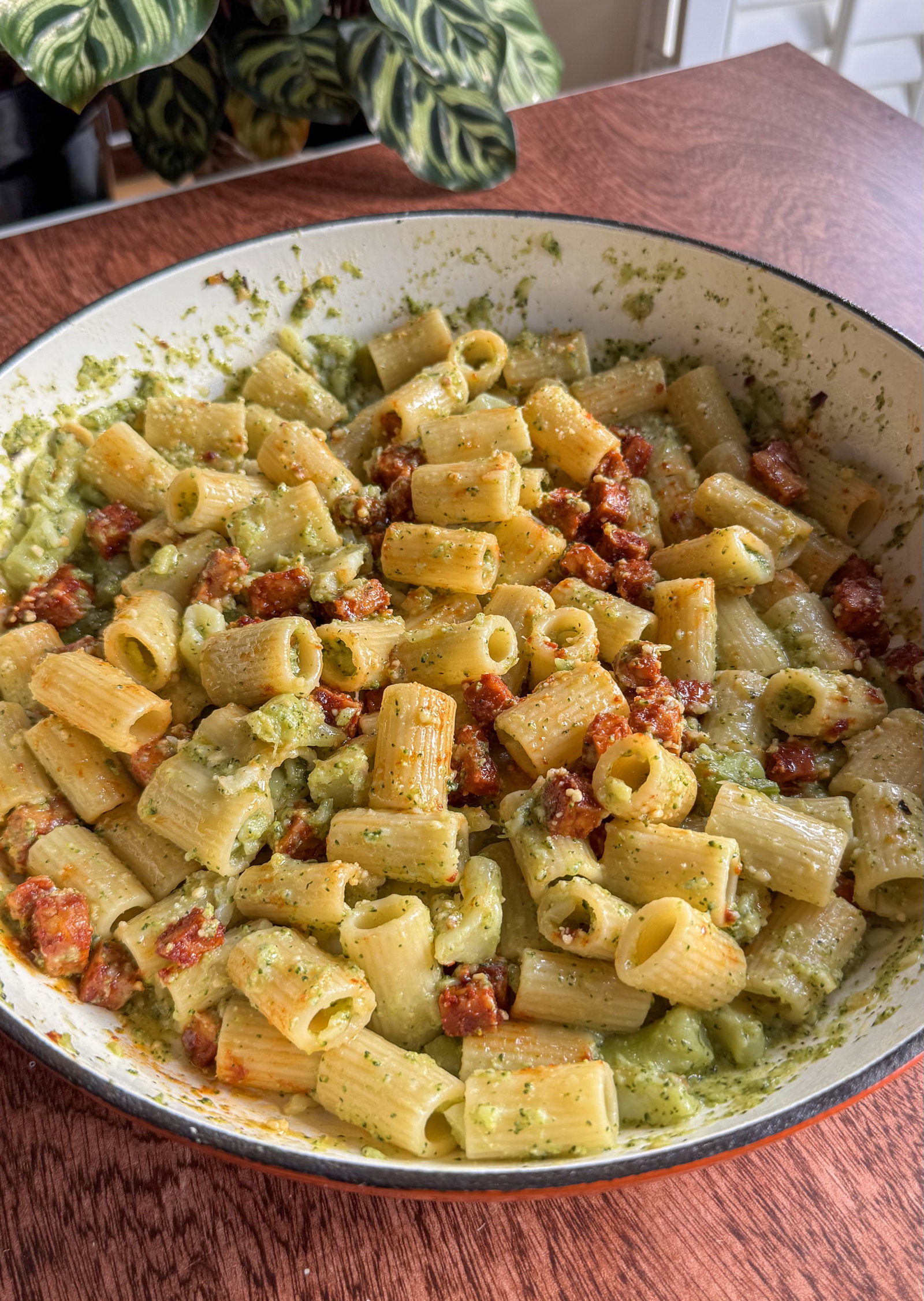 Mezze Maniche with Broccoli & Happy Pancetta