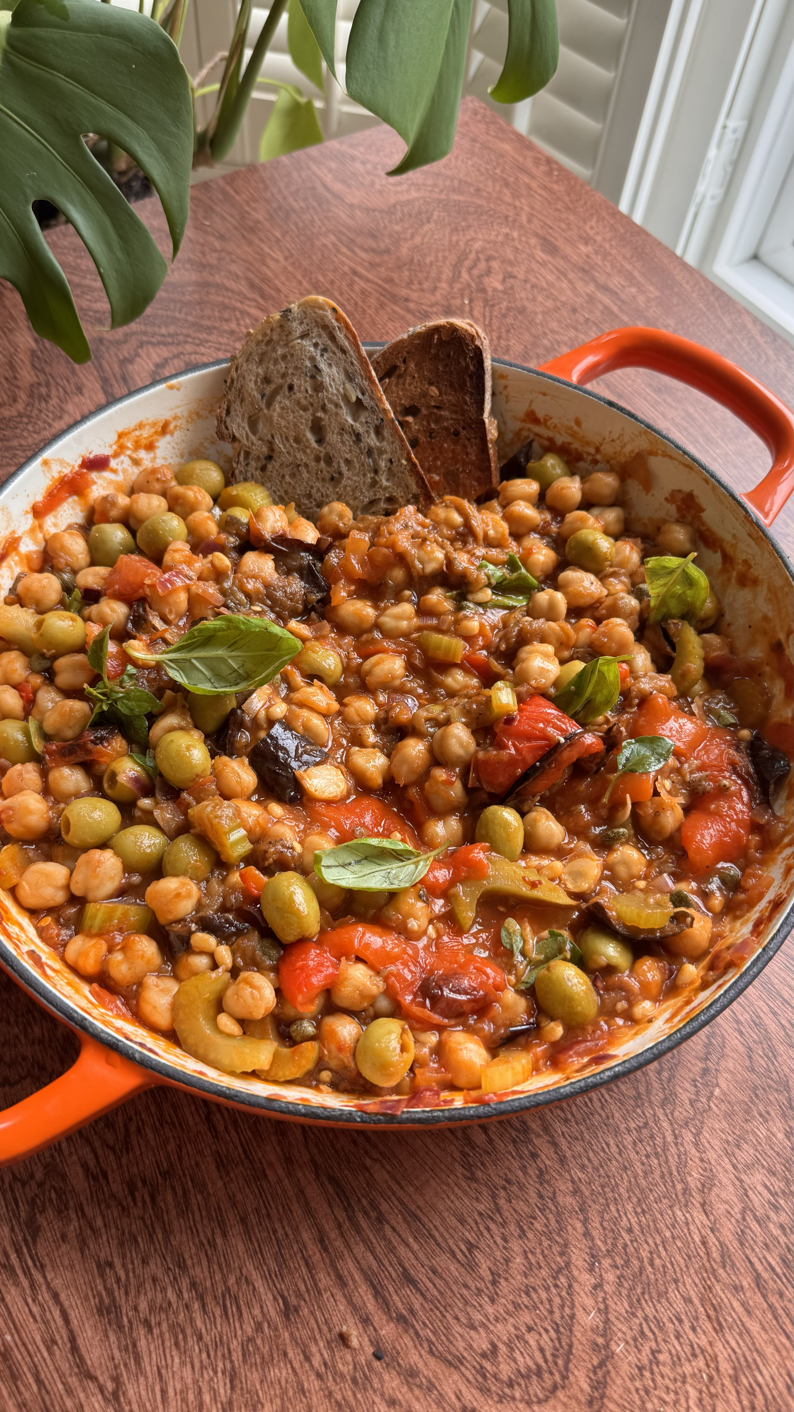 Roasted Aubergine (Eggplant) and Chickpeas Caponata