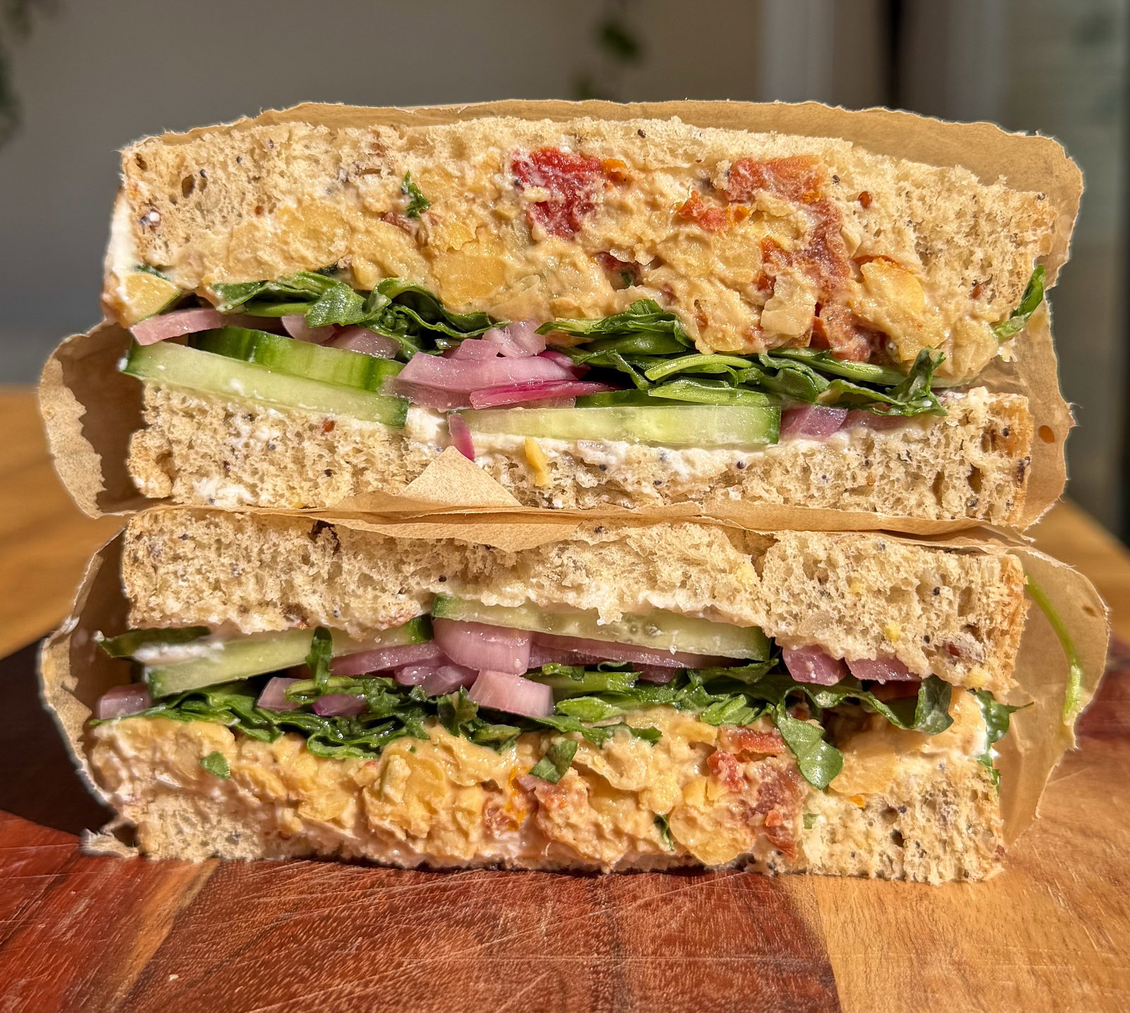 Smashed Chickpea & Sun-Dried Tomato Sandwich
