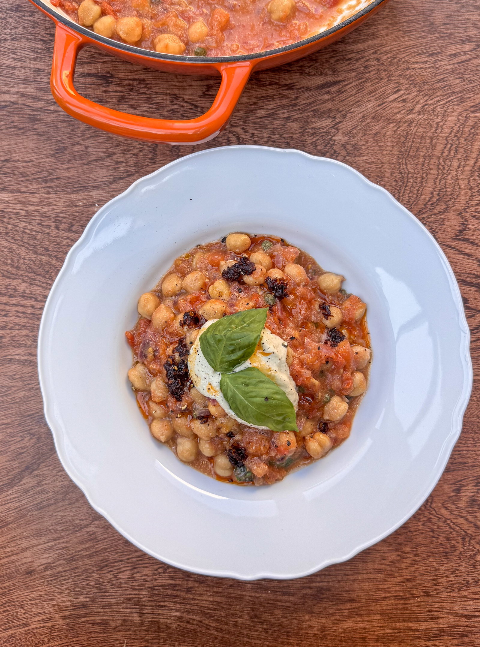 Tomato Balsamic Chickpeas with Cashew Queso
