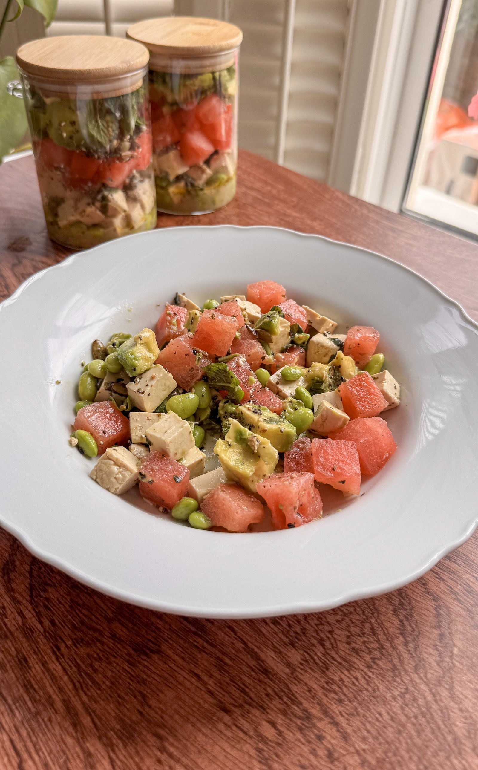 Watermelon Mint Salad Jars